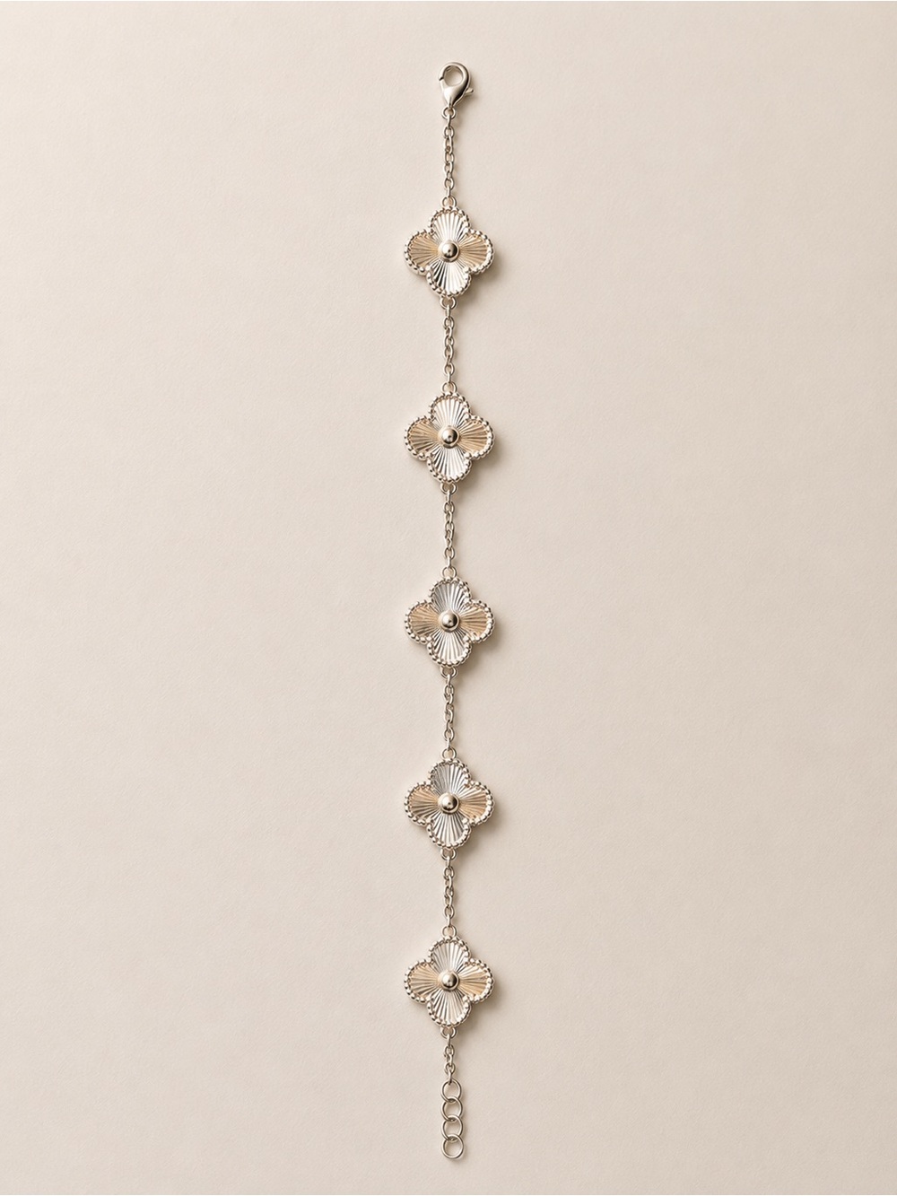 Silver Floral Link Bracelet - Women Jewelry